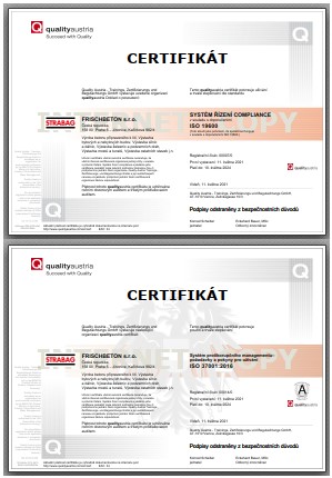 Společnost FRISCHBETON s.r.o. letos obhájila certifikáty systému protikorupčního managementu podle ISO 37001 a systému řízení compliance podle ISO 19600